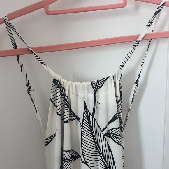 White and Black Floral Maxi Dress Size Large - Picture 4 of 13